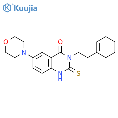 3-2-(cyclohex-1-en-1-yl)ethyl-6-(morpholin-4-yl)-2-sulfanylidene-1,2,3,4-tetrahydroquinazolin-4-one structure