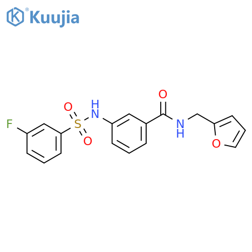 3-(3-fluorobenzenesulfonamido)-N-[(furan-2-yl)methyl]benzamide structure