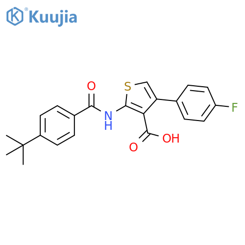 2-(4-tert-butylbenzamido)-4-(4-fluorophenyl)thiophene-3-carboxylic acid structure
