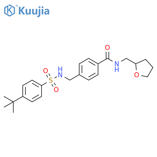 4-(4-tert-butylbenzenesulfonamido)methyl-N-(oxolan-2-yl)methylbenzamide structure