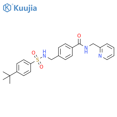 4-(4-tert-butylbenzenesulfonamido)methyl-N-(pyridin-2-yl)methylbenzamide structure