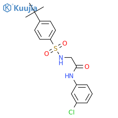 2-(4-tert-butylbenzenesulfonamido)-N-(3-chlorophenyl)acetamide structure