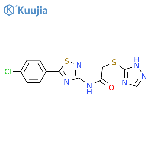 N-[5-(4-chlorophenyl)-1,2,4-thiadiazol-3-yl]-2-(1H-1,2,4-triazol-3-ylsulfanyl)acetamide structure