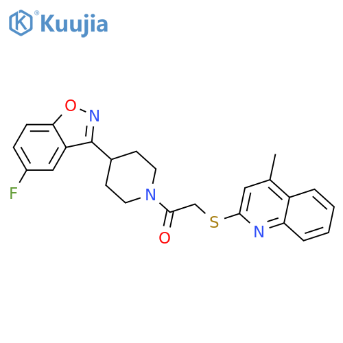 1-4-(5-fluoro-1,2-benzoxazol-3-yl)piperidin-1-yl-2-(4-methylquinolin-2-yl)sulfanylethan-1-one structure