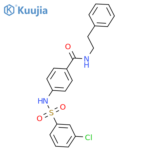 4-(3-chlorobenzenesulfonamido)-N-(2-phenylethyl)benzamide structure