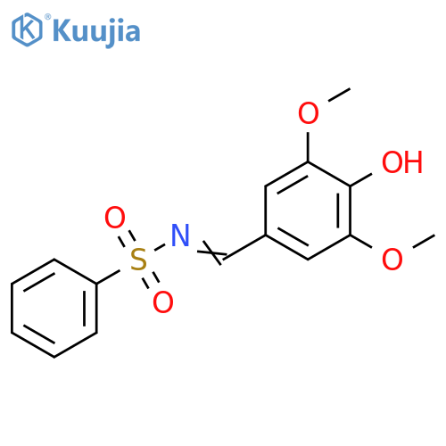 N-(1E)-(4-hydroxy-3,5-dimethoxyphenyl)methylidenebenzenesulfonamide structure