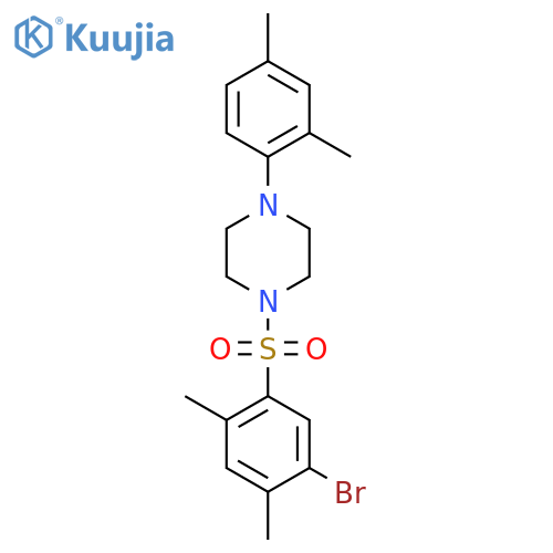 1-(5-bromo-2,4-dimethylbenzenesulfonyl)-4-(2,4-dimethylphenyl)piperazine structure