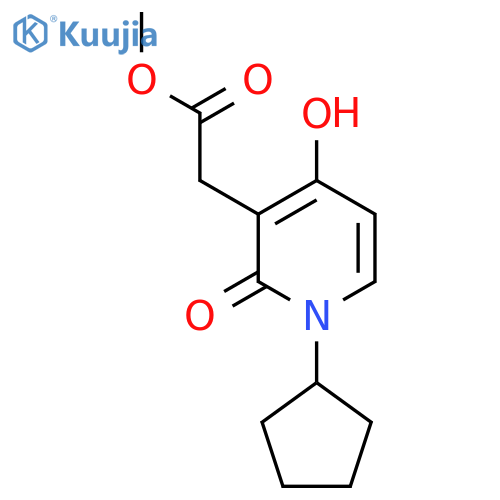 Methyl 2-(1-cyclopentyl-4-hydroxy-2-oxo-1,2-dihydro-3-pyridinyl)acetate structure