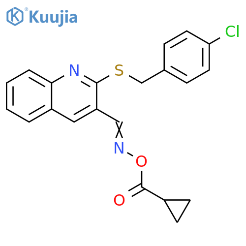 2-[(4-CHLOROBENZYL)SULFANYL]-3-(([(CYCLOPROPYLCARBONYL)OXY]IMINO)METHYL)QUINOLINE structure