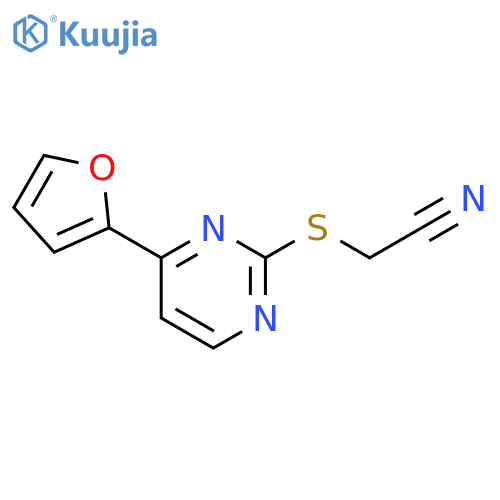 2-([4-(2-FURYL)-2-PYRIMIDINYL]SULFANYL)ACETONITRILE structure