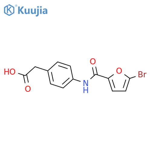 (4-{[(5-bromofuran-2-yl)carbonyl]amino}phenyl)acetic acid structure
