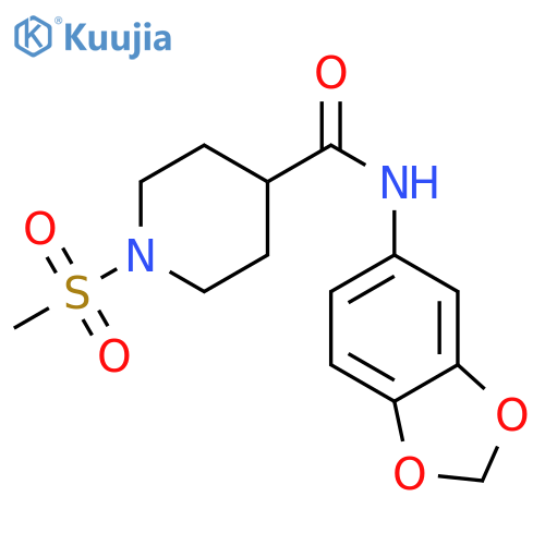 N-(2H-1,3-benzodioxol-5-yl)-1-methanesulfonylpiperidine-4-carboxamide structure