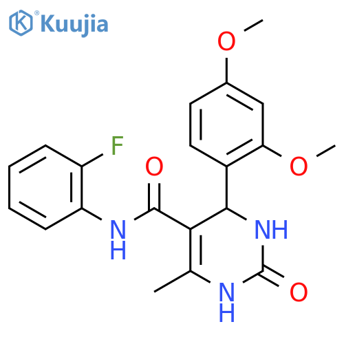 4-(2,4-dimethoxyphenyl)-N-(2-fluorophenyl)-6-methyl-2-oxo-1,2,3,4-tetrahydropyrimidine-5-carboxamide structure