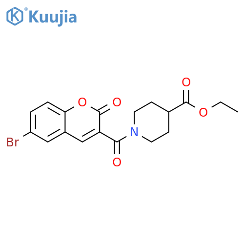 ethyl 1-(6-bromo-2-oxo-2H-chromene-3-carbonyl)piperidine-4-carboxylate structure
