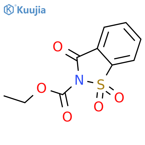1,2-Benzisothiazole-2(3H)-carboxylicacid, 3-oxo-, ethyl ester, 1,1-dioxide structure