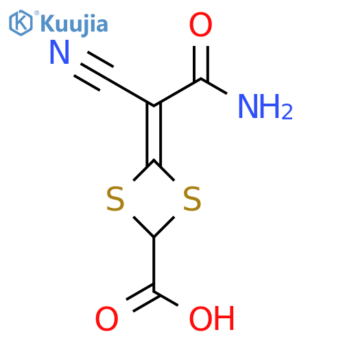 4-carbamoyl(cyano)methylidene-1,3-dithietane-2-carboxylic acid structure