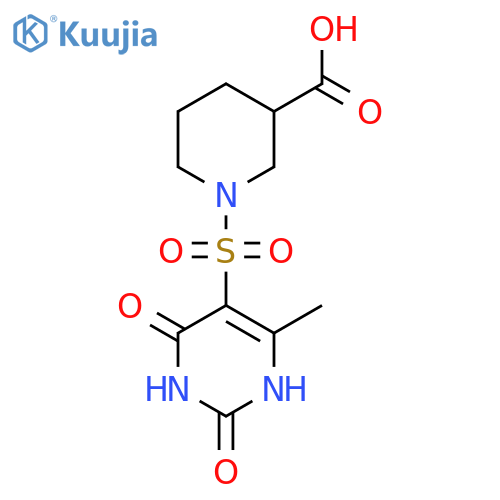 1-(6-Methyl-2,4-dioxo-1,2,3,4-tetrahydropyrimidin-5-yl)sulfonylpiperidine-3-carboxylic acid structure