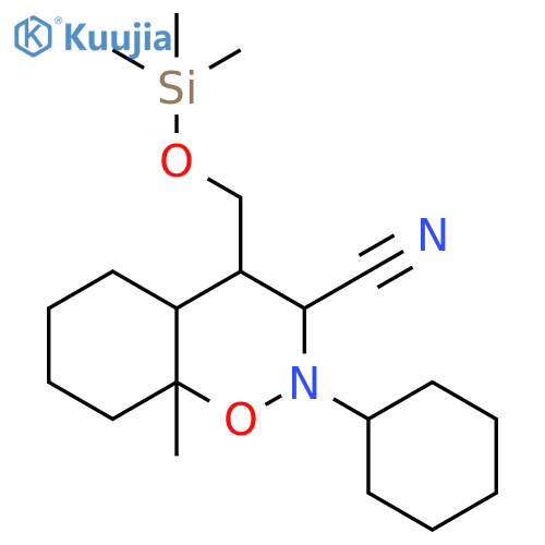 2H-1,2-Benzoxazine-3-carbonitrile, 2-cyclohexyloctahydro-8a-methyl-4-[[(trimethylsilyl)oxy]methyl]- structure