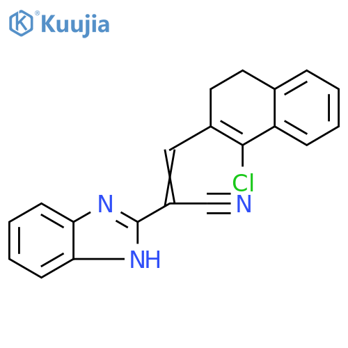 (2E)-2-(1H-1,3-benzodiazol-2-yl)-3-(1-chloro-3,4-dihydronaphthalen-2-yl)prop-2-enenitrile structure