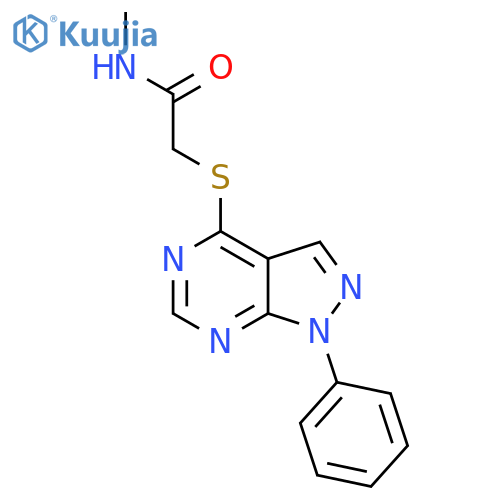 N-methyl-2-({1-phenyl-1H-pyrazolo3,4-dpyrimidin-4-yl}sulfanyl)acetamide structure