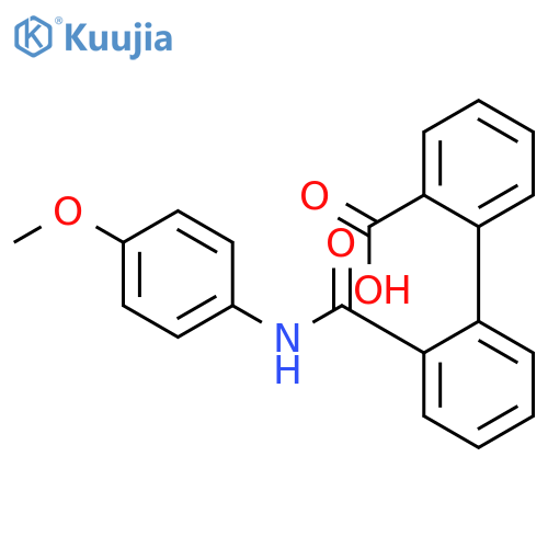 2'-((4-methoxyphenyl)carbamoyl)-[1,1'-biphenyl]-2-carboxylic acid structure