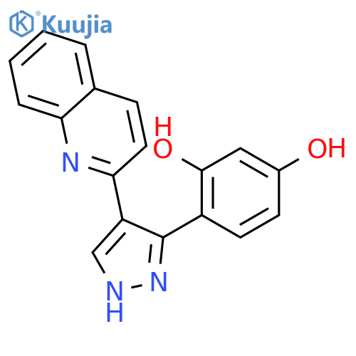1,3-Benzenediol, 4-[4-(2-quinolinyl)-1H-pyrazol-3-yl]- structure
