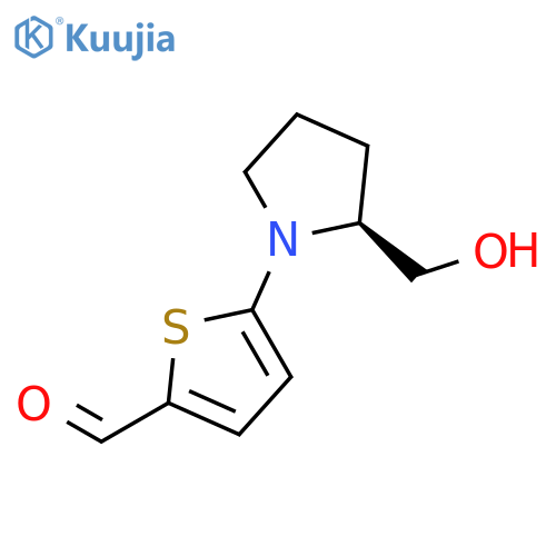 2-Thiophenecarboxaldehyde, 5-[(2S)-2-(hydroxymethyl)-1-pyrrolidinyl]- structure