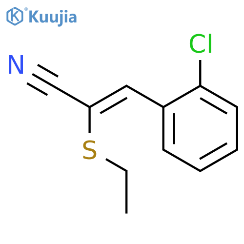3-(2-chlorophenyl)-2-(ethylsulfanyl)prop-2-enenitrile structure