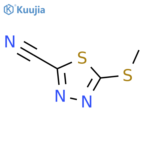 5-(methylsulfanyl)-1,3,4-thiadiazole-2-carbonitrile structure