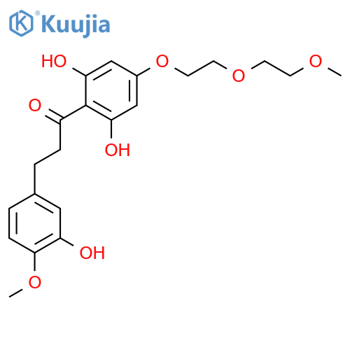 1-{2,6-dihydroxy-4-[2-(2-methoxyethoxy)ethoxy]phenyl}-3-(3-hydroxy-4-methoxyphenyl)propan-1-one structure