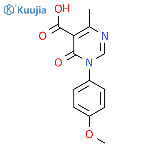 1-(4-methoxyphenyl)-4-methyl-6-oxo-1,6-dihydropyrimidine-5-carboxylic acid structure