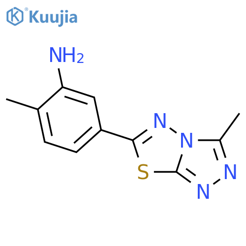 2-Methyl-5-(3-methyl[1,2,4]triazolo[3,4-b][1,3,4]thiadiazol-6-yl)aniline structure