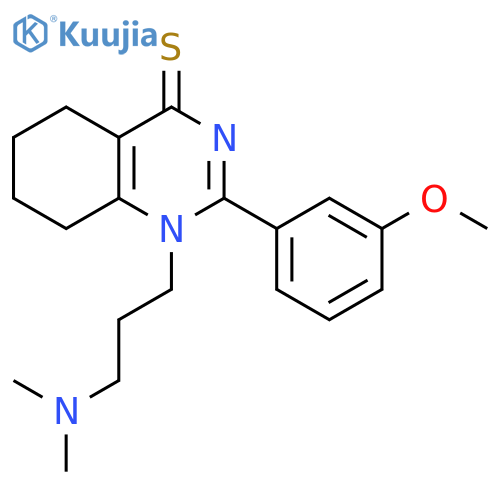 1-3-(dimethylamino)propyl-2-(3-methoxyphenyl)-1,4,5,6,7,8-hexahydroquinazoline-4-thione structure