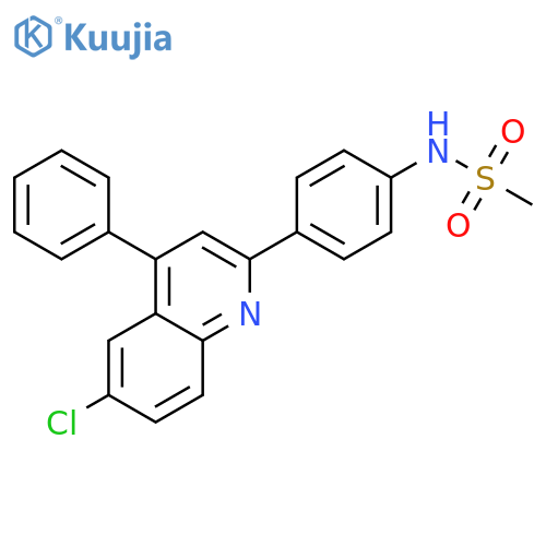 N-[4-(6-chloro-4-phenylquinolin-2-yl)phenyl]methanesulfonamide structure