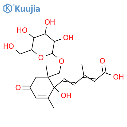 Abscisic acid; (6S,7E,9Z)-form, 13-Hydroxy, 13-O-β-D-glucopyranoside structure