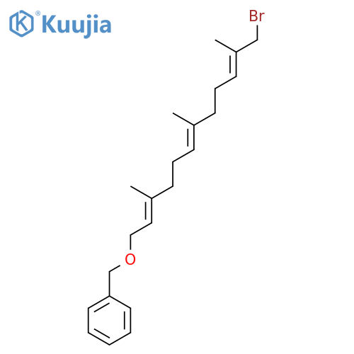 (E,E,E)-(12-Bromo-3,7,11-trimethyl-2,6,10-dodecatrienyl)oxymethylbenzene structure