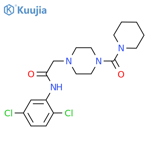 N-(2,5-dichlorophenyl)-2-4-(piperidine-1-carbonyl)piperazin-1-ylacetamide structure