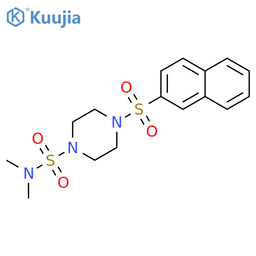 N,N-dimethyl-4-(naphthalene-2-sulfonyl)piperazine-1-sulfonamide structure
