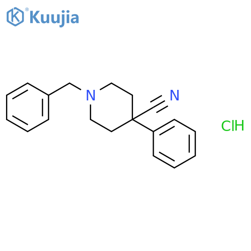 1-benzyl-4-phenylpiperidine-4-carbonitrile hydrochloride structure