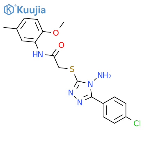 2-{4-amino-5-(4-chlorophenyl)-4H-1,2,4-triazol-3-ylsulfanyl}-N-(2-methoxy-5-methylphenyl)acetamide structure