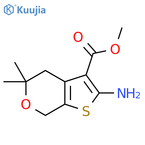 methyl 2-amino-5,5-dimethyl-4,7-dihydro-5H-thieno[2,3-c]pyran-3-carboxylate structure