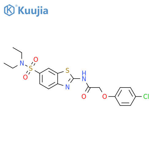 2-(4-chlorophenoxy)-N-6-(diethylsulfamoyl)-1,3-benzothiazol-2-ylacetamide structure