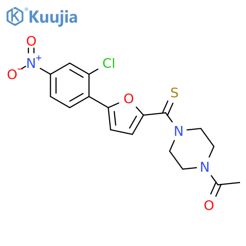 1-{4-5-(2-chloro-4-nitrophenyl)furan-2-carbothioylpiperazin-1-yl}ethan-1-one structure