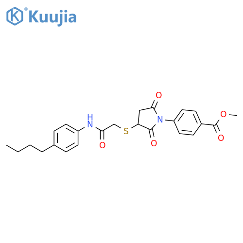 methyl 4-3-({(4-butylphenyl)carbamoylmethyl}sulfanyl)-2,5-dioxopyrrolidin-1-ylbenzoate structure