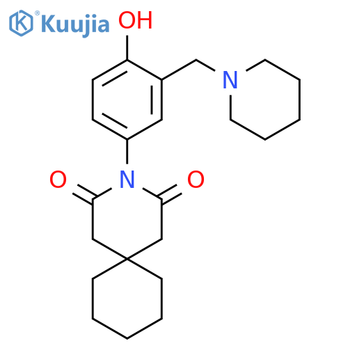 3-Azaspiro[5.5]undecane-2,4-dione,3-[4-hydroxy-3-(1-piperidinylmethyl)phenyl]- structure