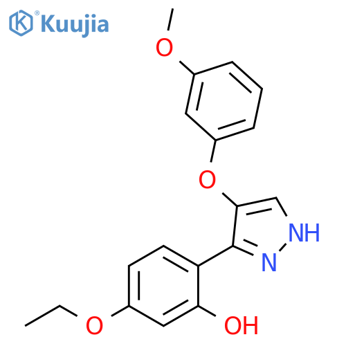 5-ethoxy-2-4-(3-methoxyphenoxy)-1H-pyrazol-3-ylphenol structure