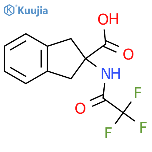 2-(2,2,2-trifluoroacetamido)-2,3-dihydro-1H-indene-2-carboxylic acid structure