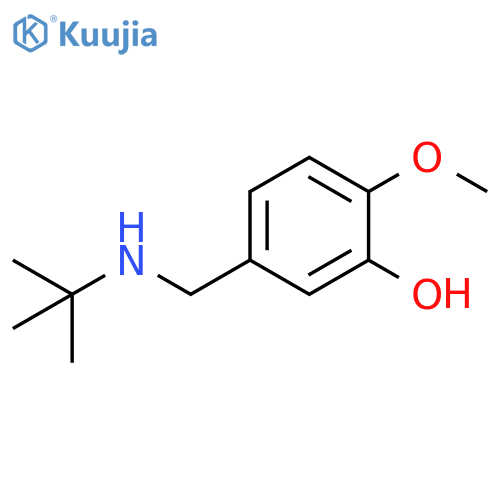 5-(tert-butylamino)methyl-2-methoxyphenol structure