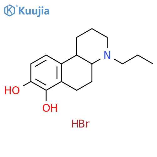 Benzo[f]quinoline-7,8-diol, 1,2,3,4,4a,5,6,10b-octahydro-4-propyl-, hydrobromide (1:1) structure