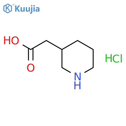 2-(Piperidin-3-yl)acetic acid hydrochloride structure
